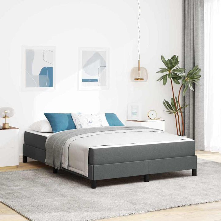 Box spring seng med madras Mørkegrå 160 x 200 cm Stof