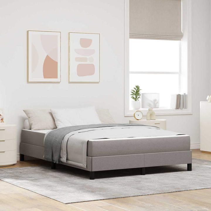 Box spring seng med madras Gråbrun 160 x 200 cm Stof