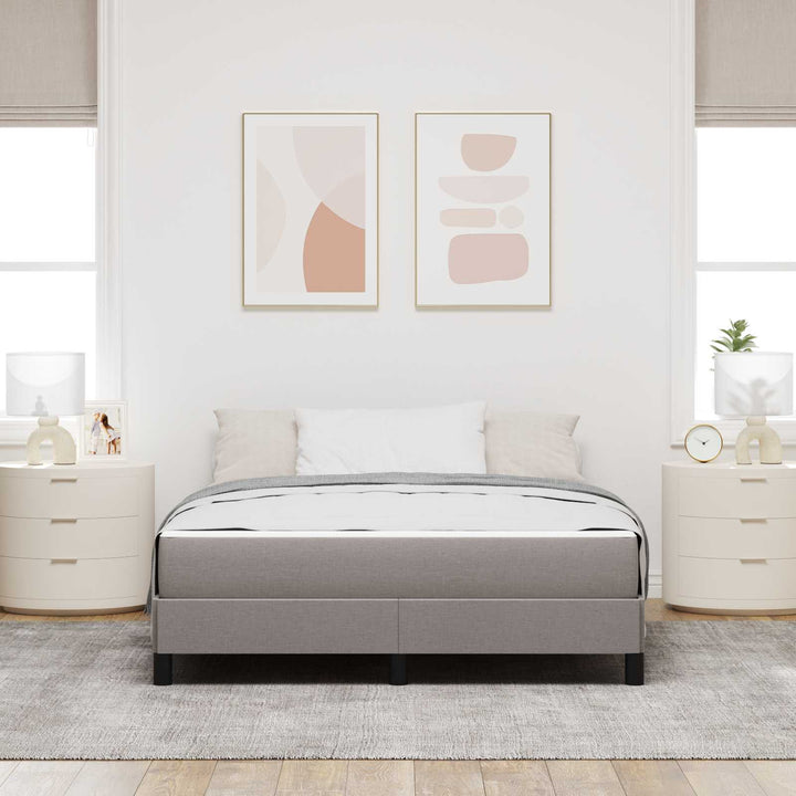 Box spring seng med madras Gråbrun 160 x 200 cm Stof