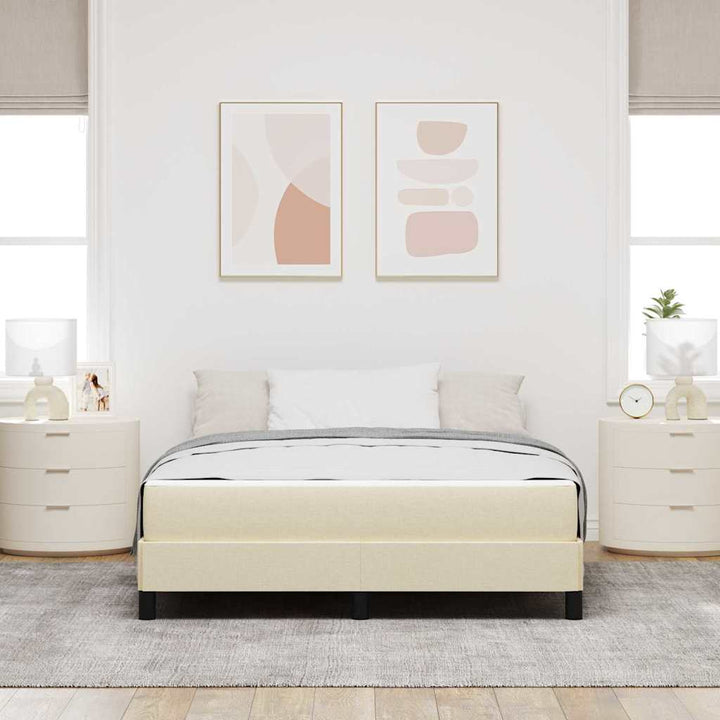 Box spring seng med madras Creme 160 x 200 cm Stof