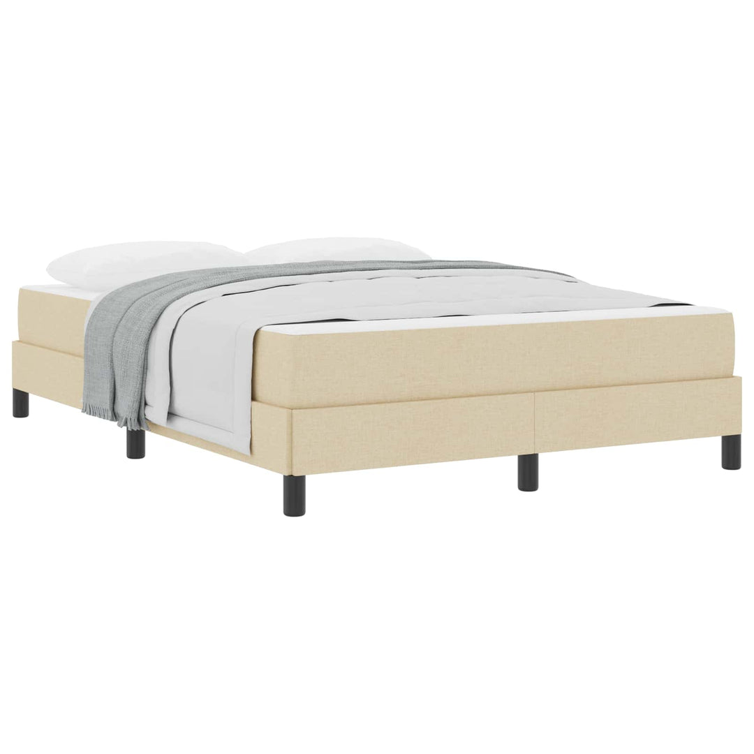 Box spring seng med madras Creme 160 x 200 cm Stof