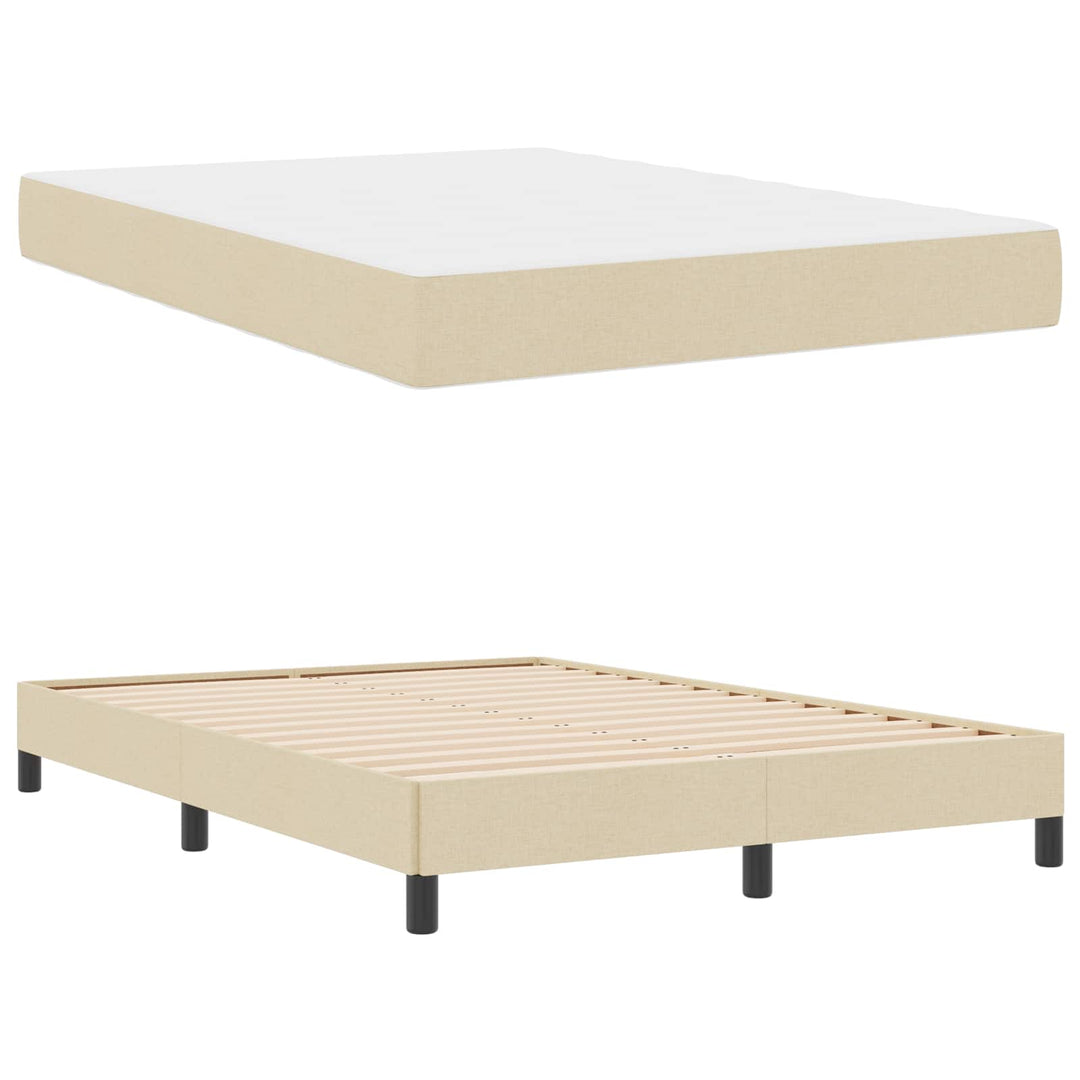 Box spring seng med madras Creme 160 x 200 cm Stof