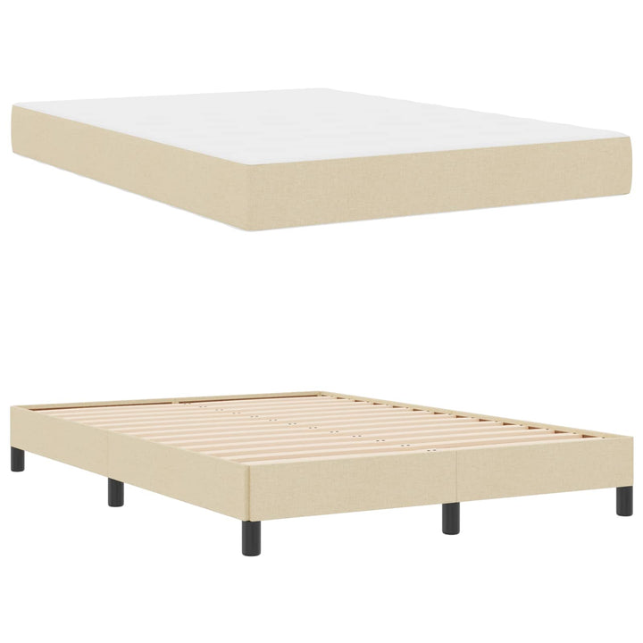 Box spring seng med madras Creme 160 x 200 cm Stof