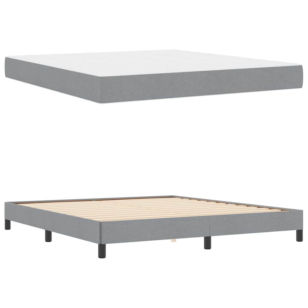 Box spring seng Lysegrå 180 x 200 cm Stof