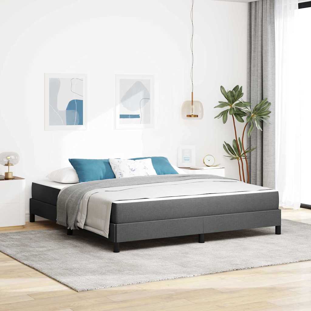 Box spring seng med madras Mørkegrå 180 x 200 cm Stof