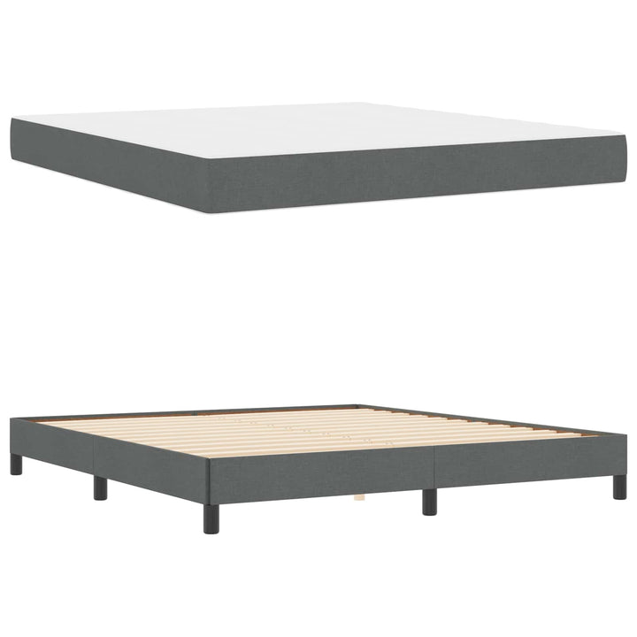 Box spring seng med madras Mørkegrå 180 x 200 cm Stof