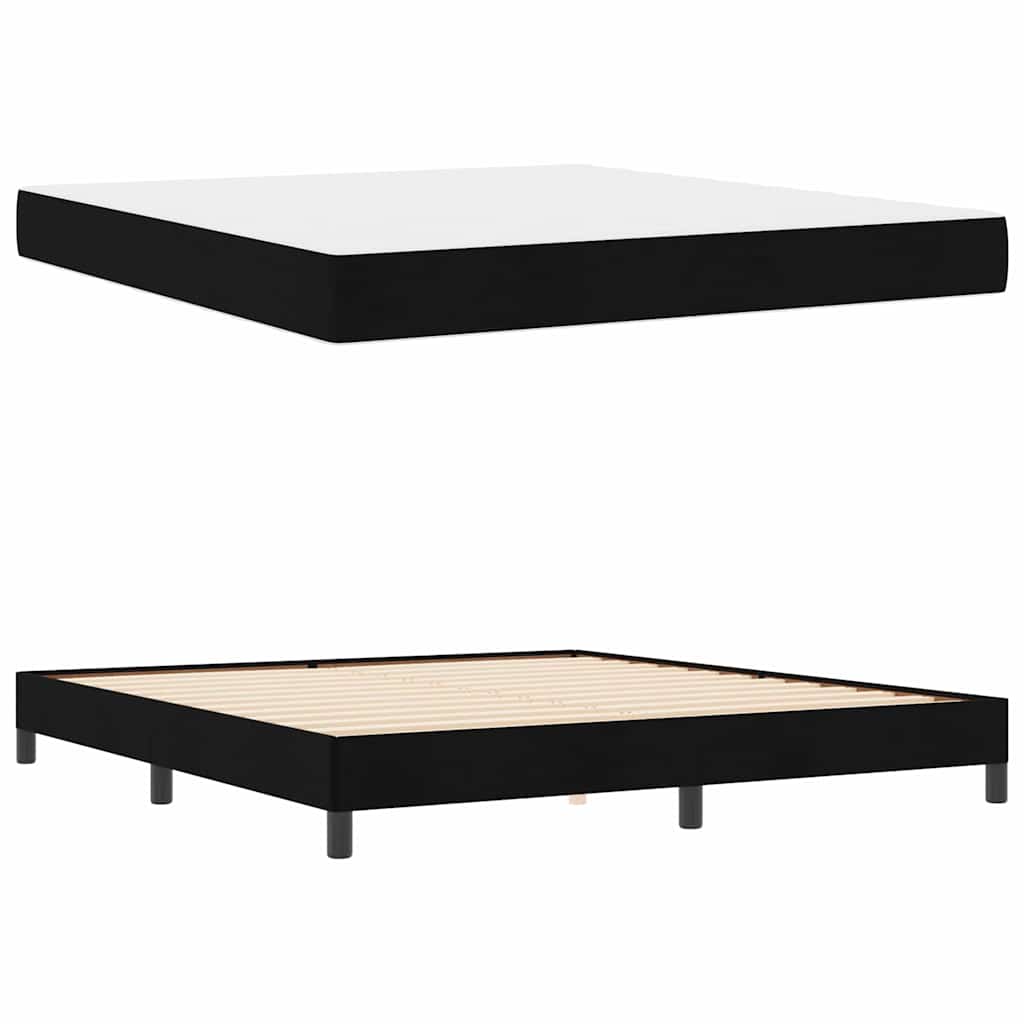 Box spring seng med madras Sort 180 x 200 cm Stof