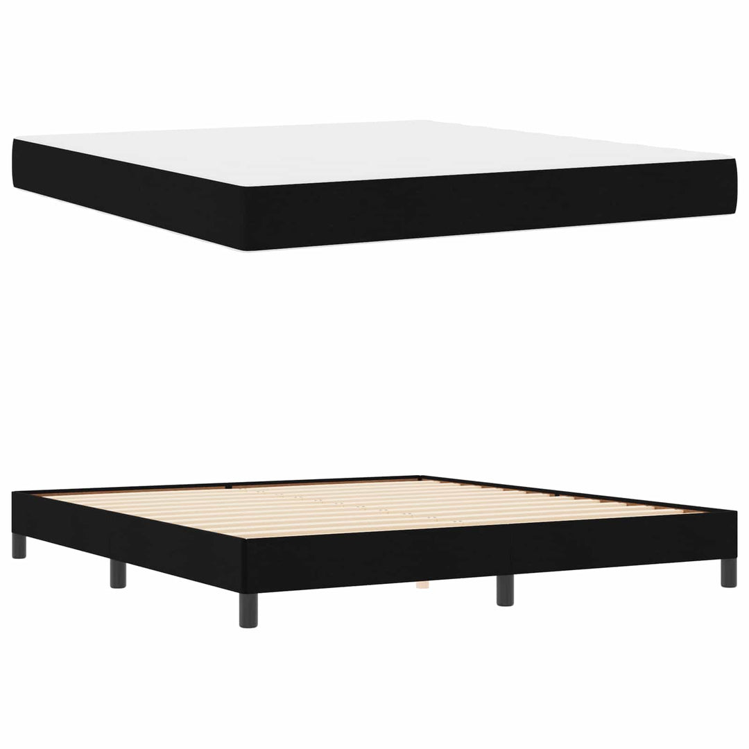 Box spring seng med madras Sort 180 x 200 cm Stof