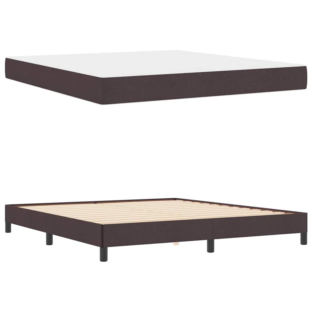 Box spring seng med madras Mørk Brun 180 x 200 cm Stof