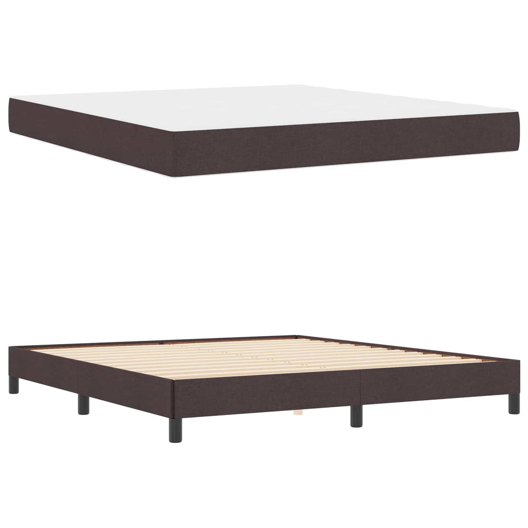 Box spring seng med madras Mørk Brun 180 x 200 cm Stof