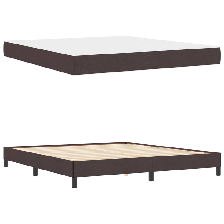Box spring seng med madras Mørk Brun 180 x 200 cm Stof