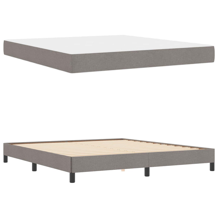 Box spring seng med madras Gråbrun 180 x 200 cm Stof