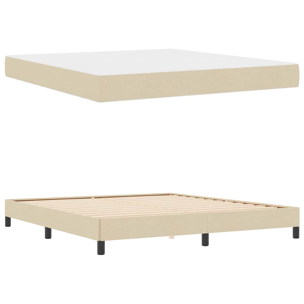 Box spring seng Creme 180 x 200 cm Stof