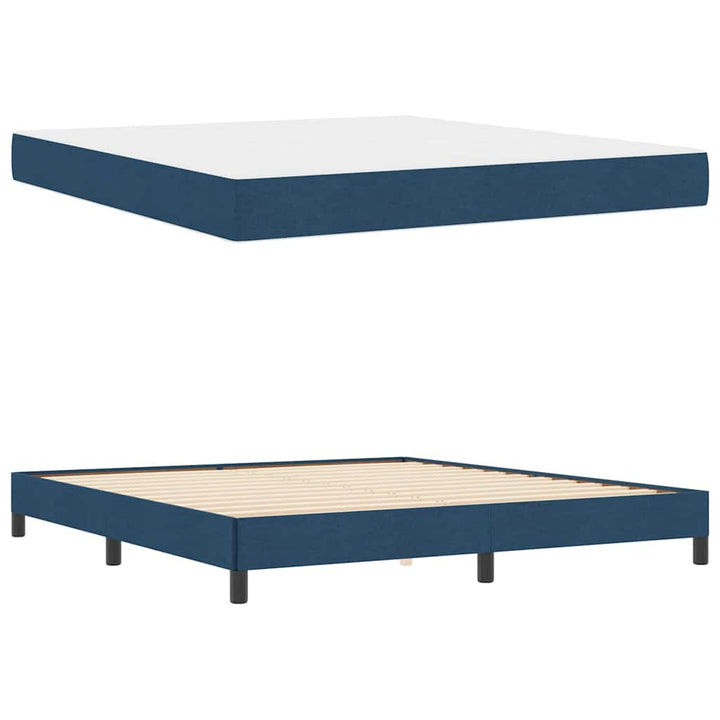 Box spring seng med madras Blå 180 x 200 cm Stof