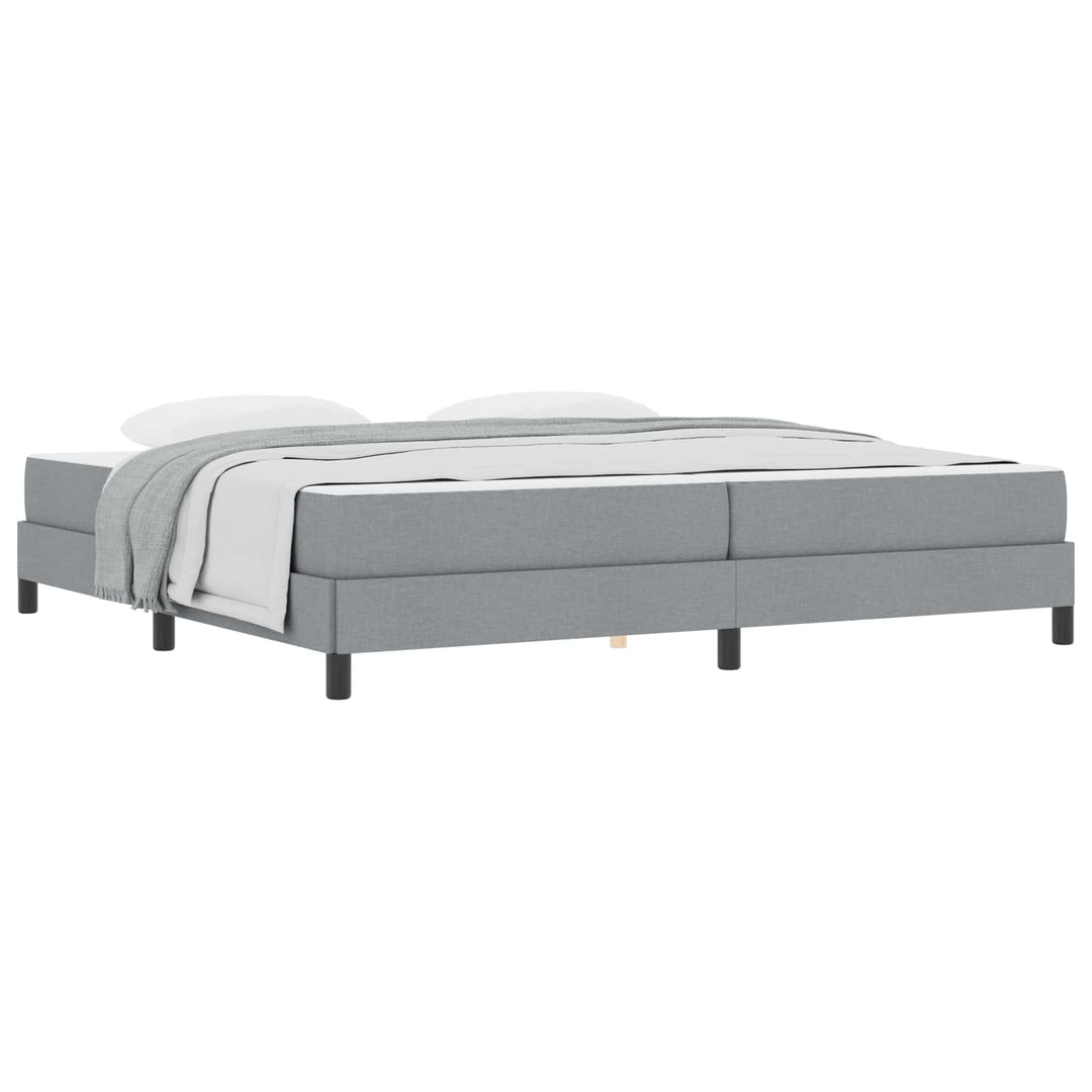 Box spring seng med madras Lysegrå 200 x 200 cm Stof