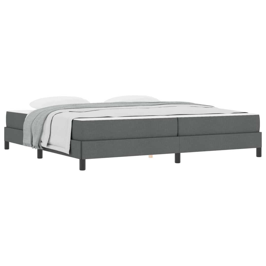 Box spring seng med madras Mørkegrå 200 x 200 cm Stof