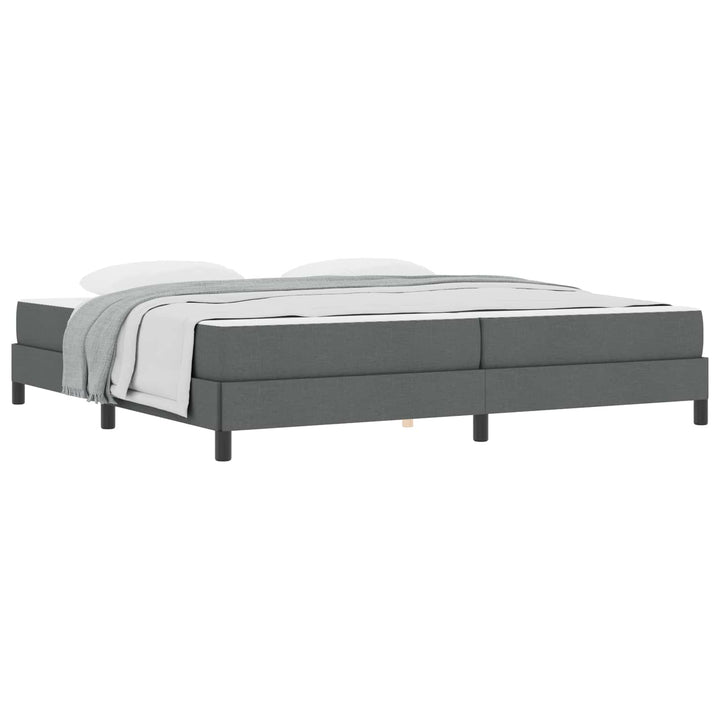 Box spring seng med madras Mørkegrå 200 x 200 cm Stof