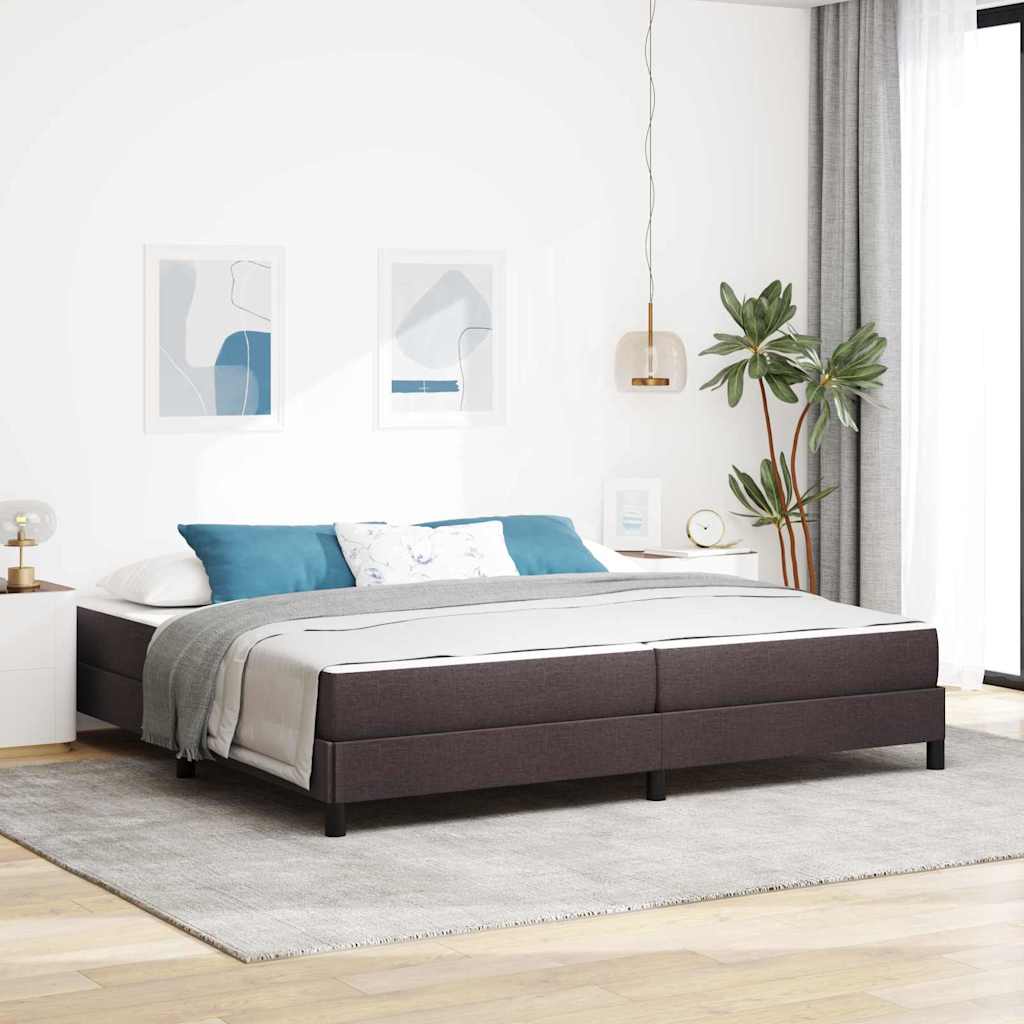 Box spring seng Mørk Brun 200 x 200 cm Stof