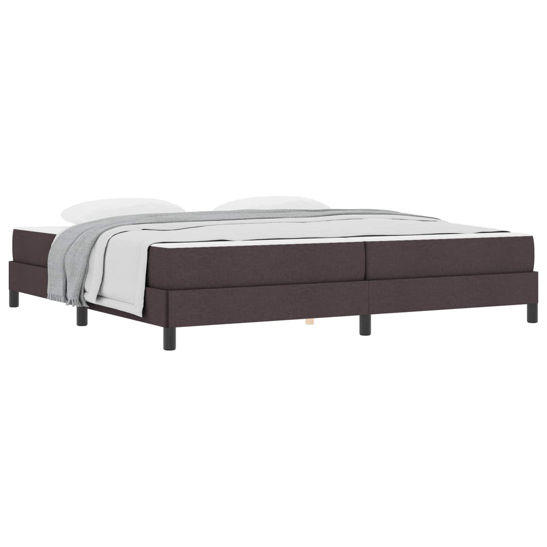 Box spring seng med madras Mørk Brun 200 x 200 cm Stof