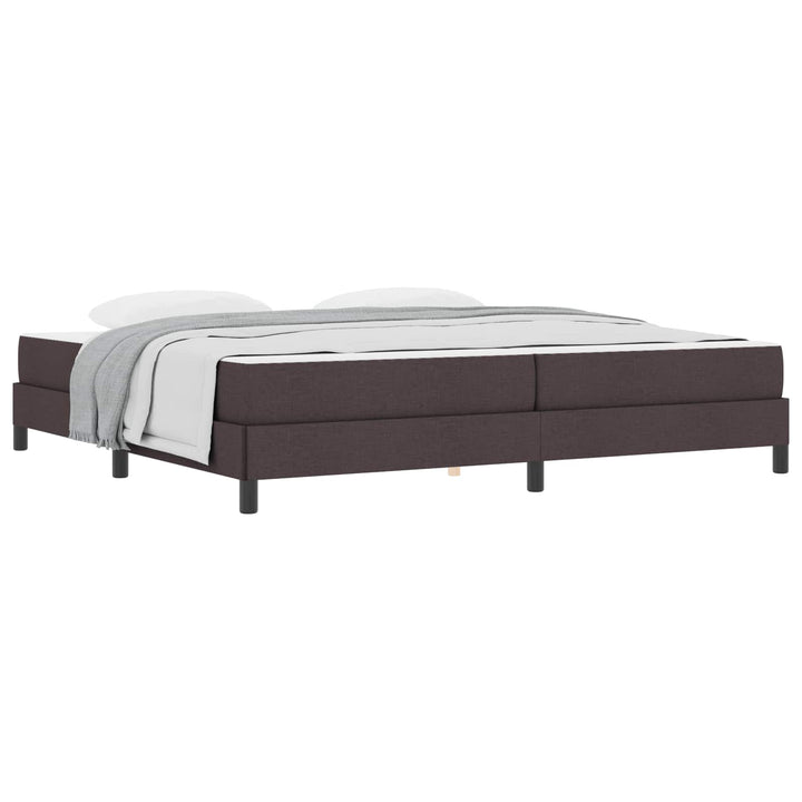 Box spring seng med madras Mørk Brun 200 x 200 cm Stof