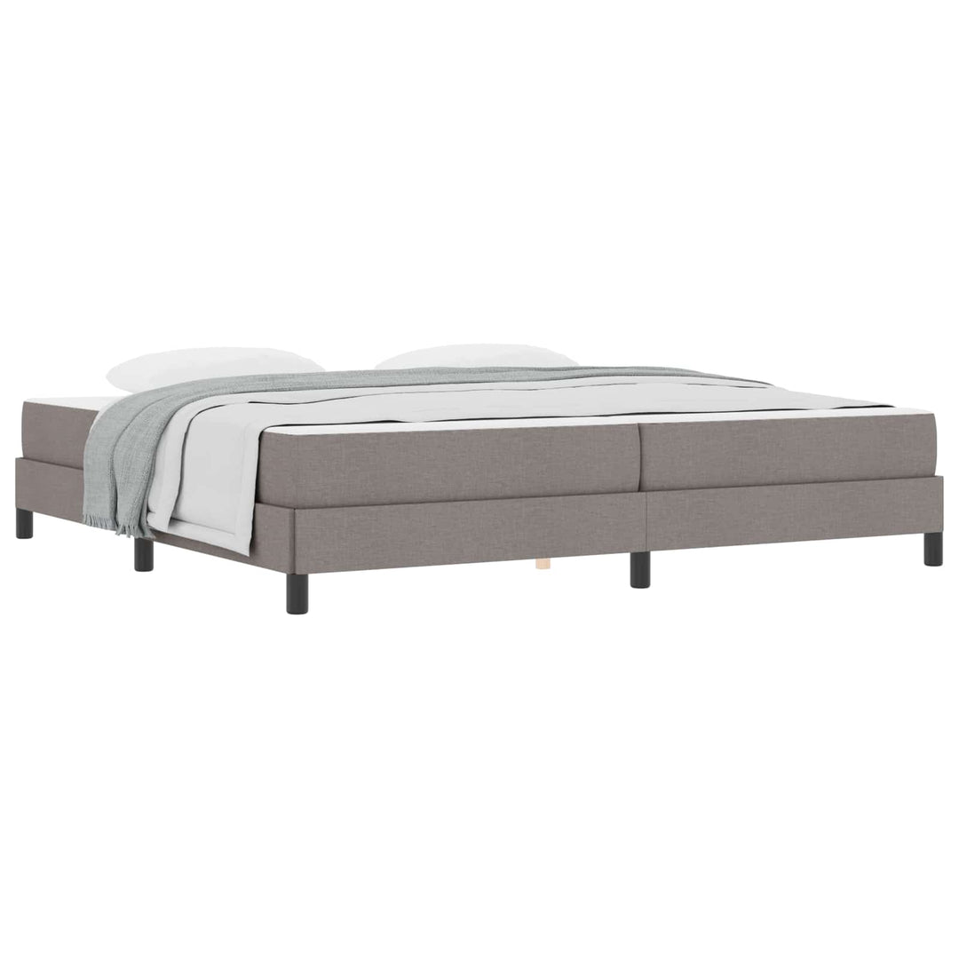 Box spring seng med madras Gråbrun 200 x 200 cm Stof