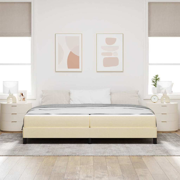 Box spring seng med madras Creme 200 x 200 cm Stof