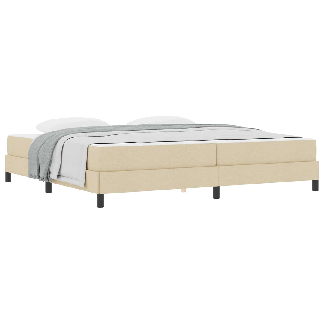 Box spring seng med madras Creme 200 x 200 cm Stof
