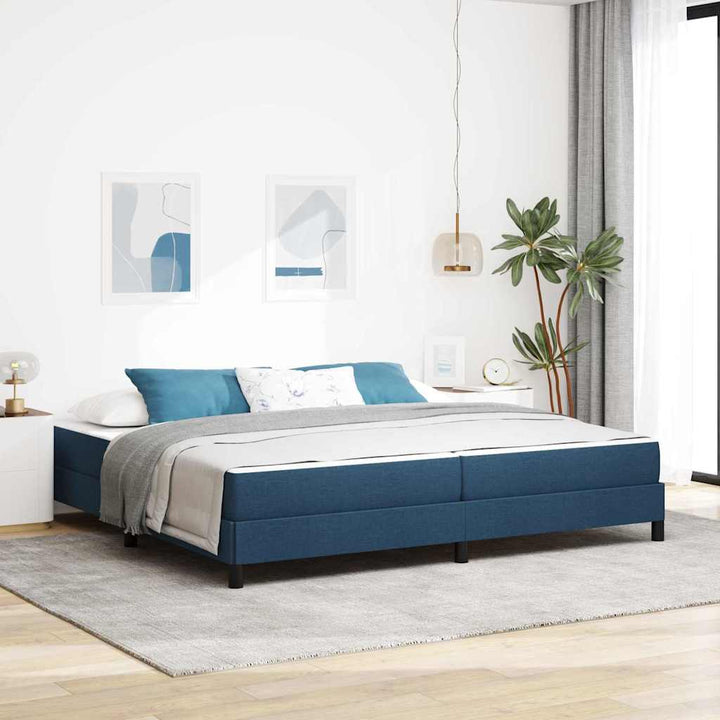 Box spring seng med madras Blå 200 x 200 cm Stof