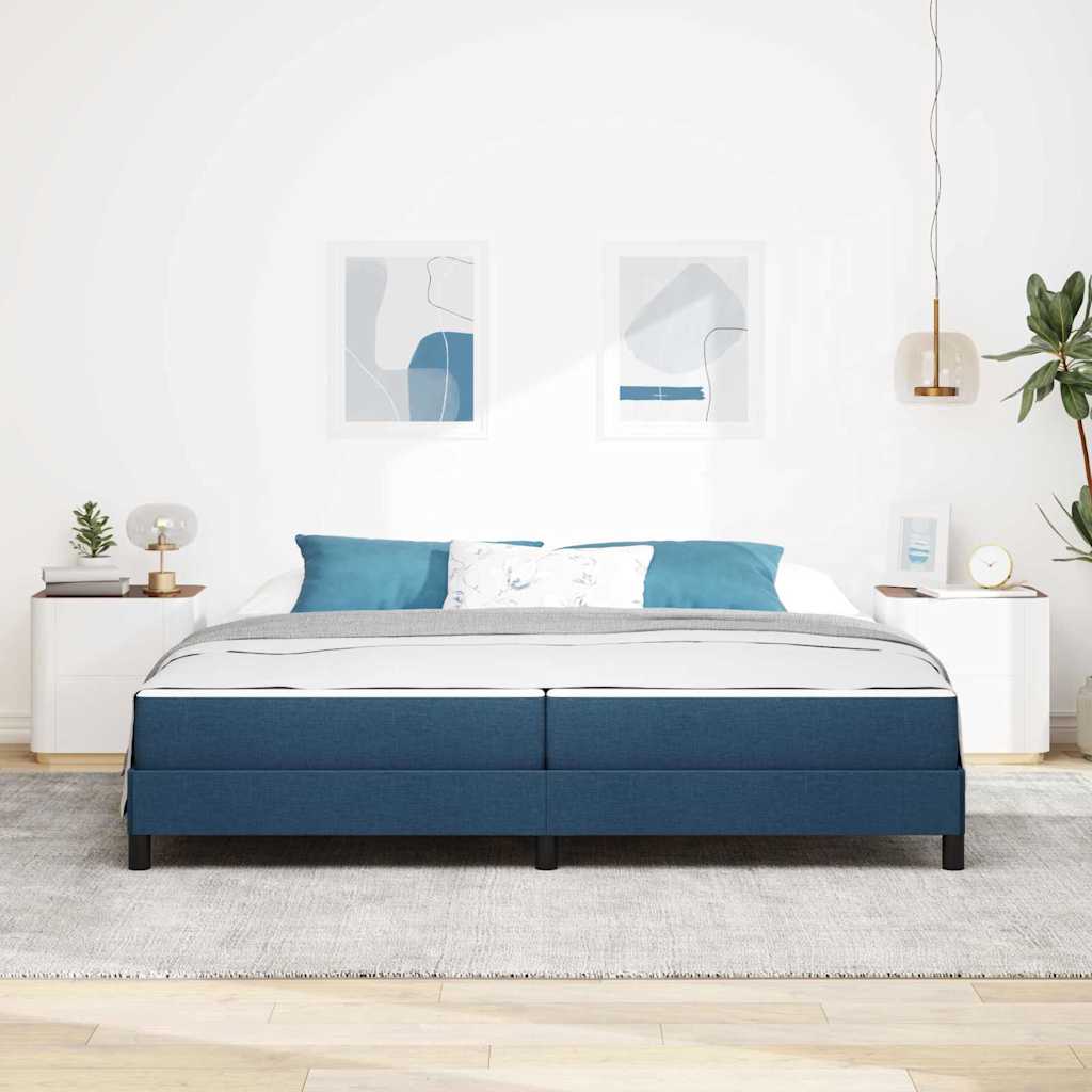 Box spring seng med madras Blå 200 x 200 cm Stof