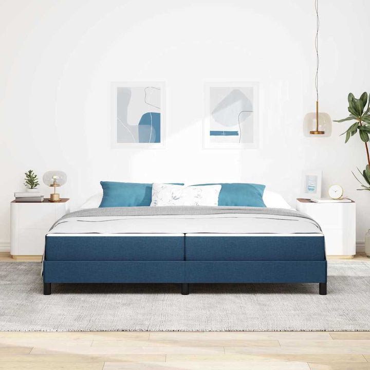 Box spring seng med madras Blå 200 x 200 cm Stof