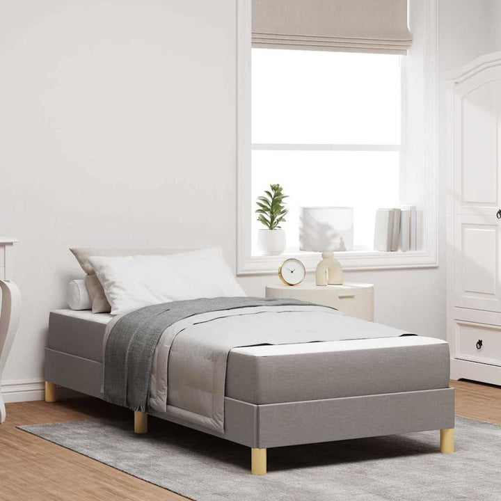 Box spring seng med madras Gråbrun 80 x 200 cm Stof