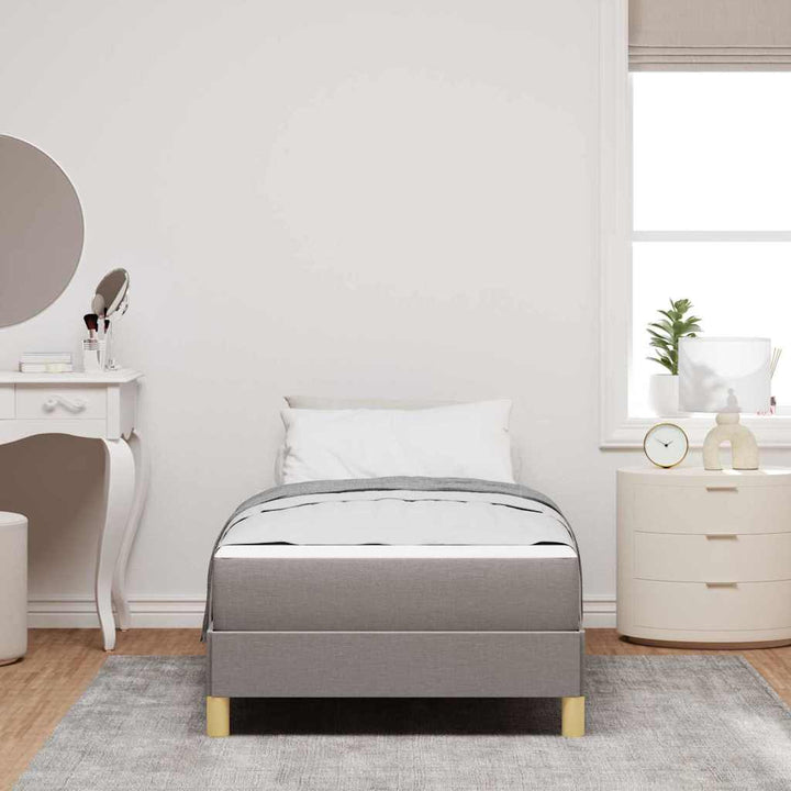 Box spring seng med madras Gråbrun 80 x 200 cm Stof