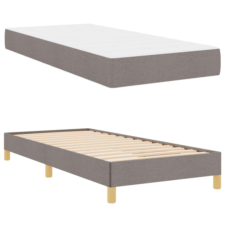 Box spring seng med madras Gråbrun 80 x 200 cm Stof