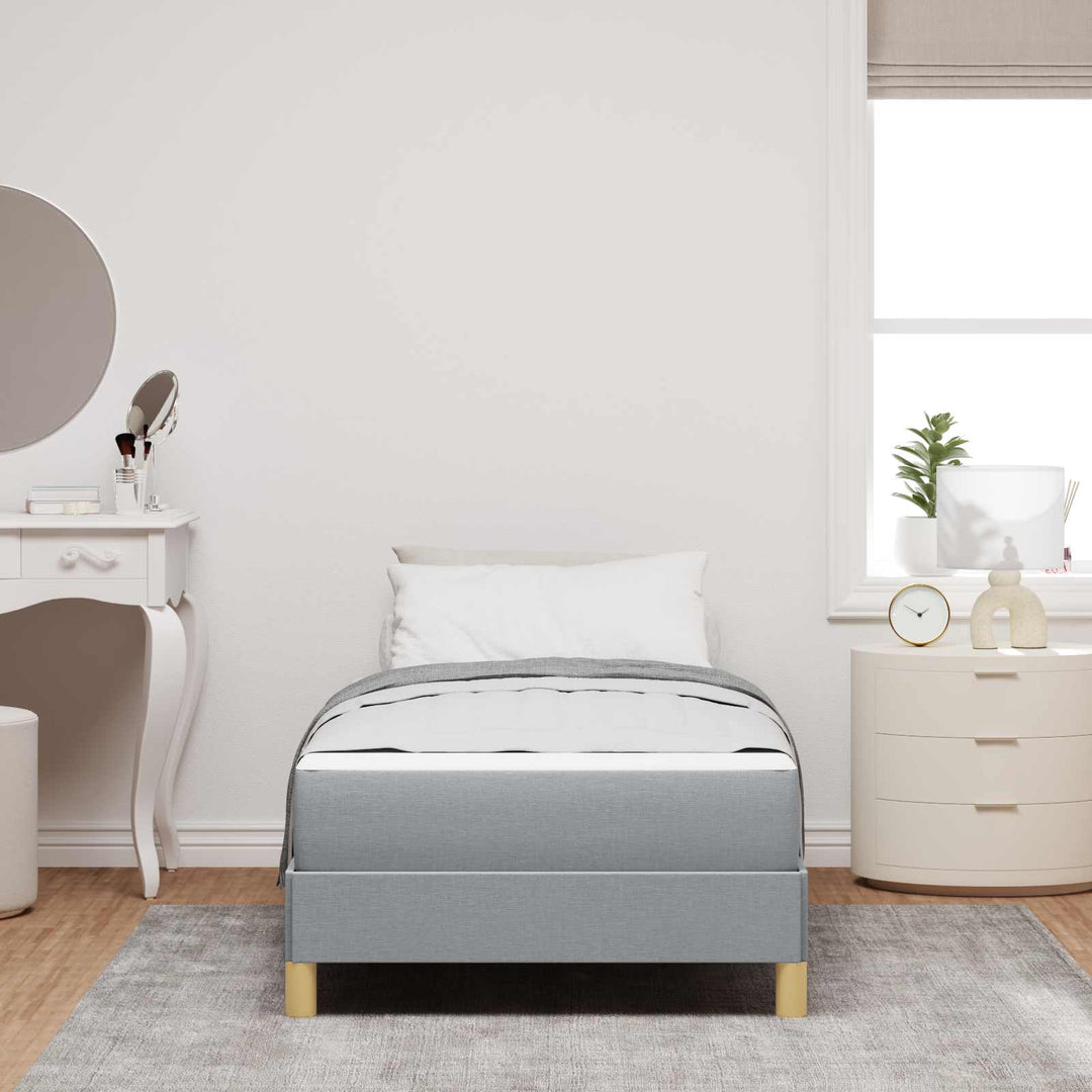 Box spring seng med madras Lysegrå 90 x 190 cm Stof