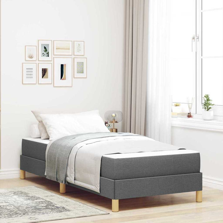 Box spring seng med madras Mørkegrå 90 x 190 cm Stof