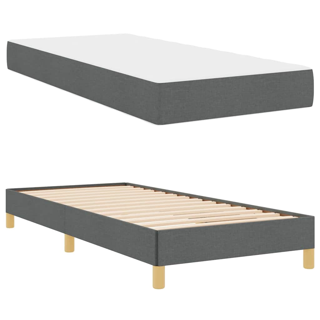 Box spring seng med madras Mørkegrå 90 x 190 cm Stof