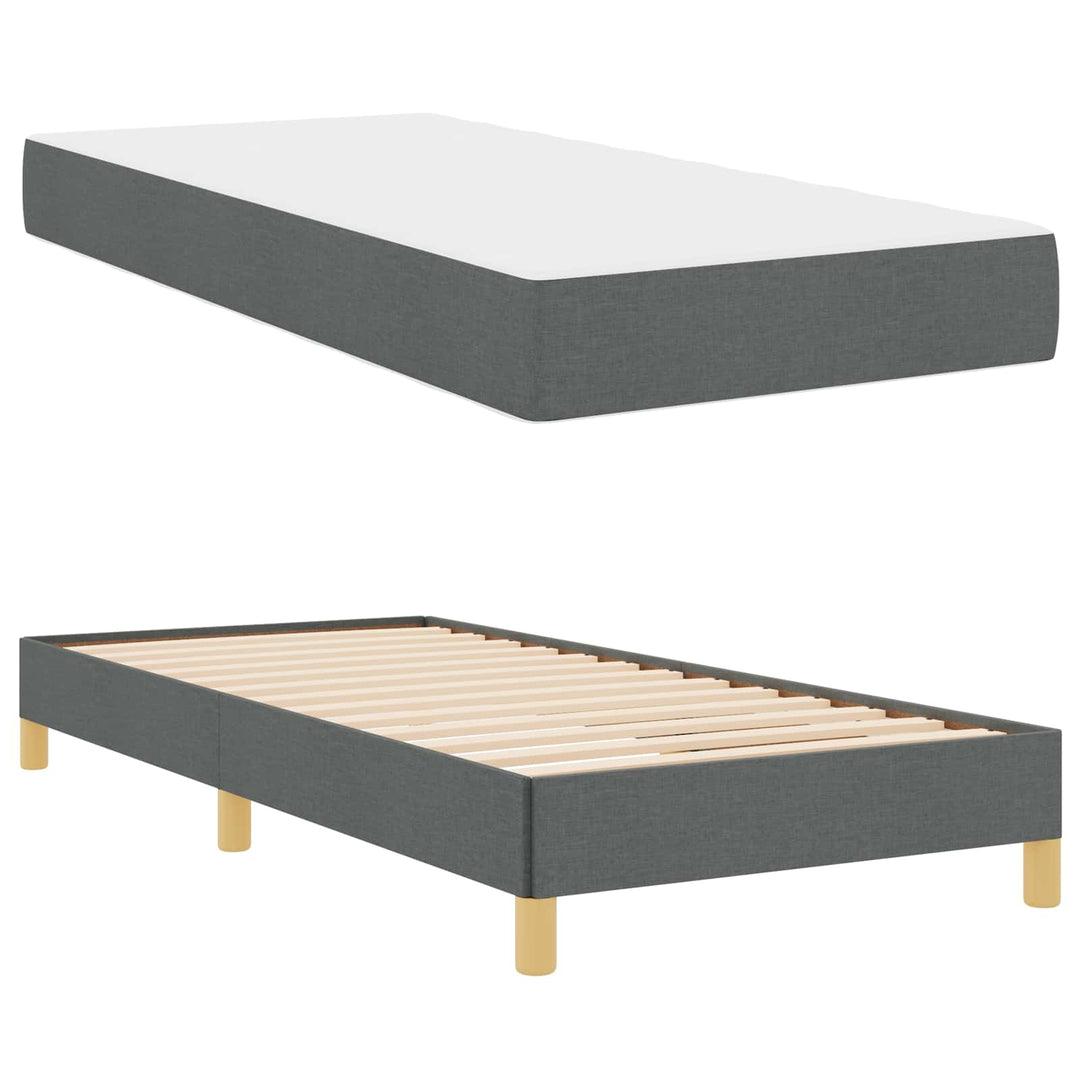 Box spring seng med madras Mørkegrå 90 x 190 cm Stof