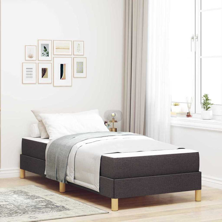 Box spring seng med madras Mørk Brun 90 x 190 cm Stof