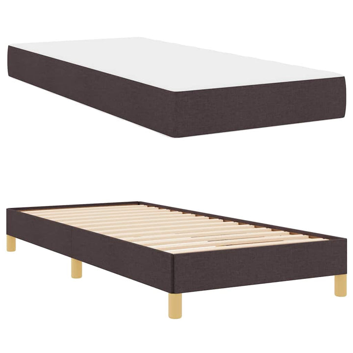 Box spring seng med madras Mørk Brun 90 x 190 cm Stof
