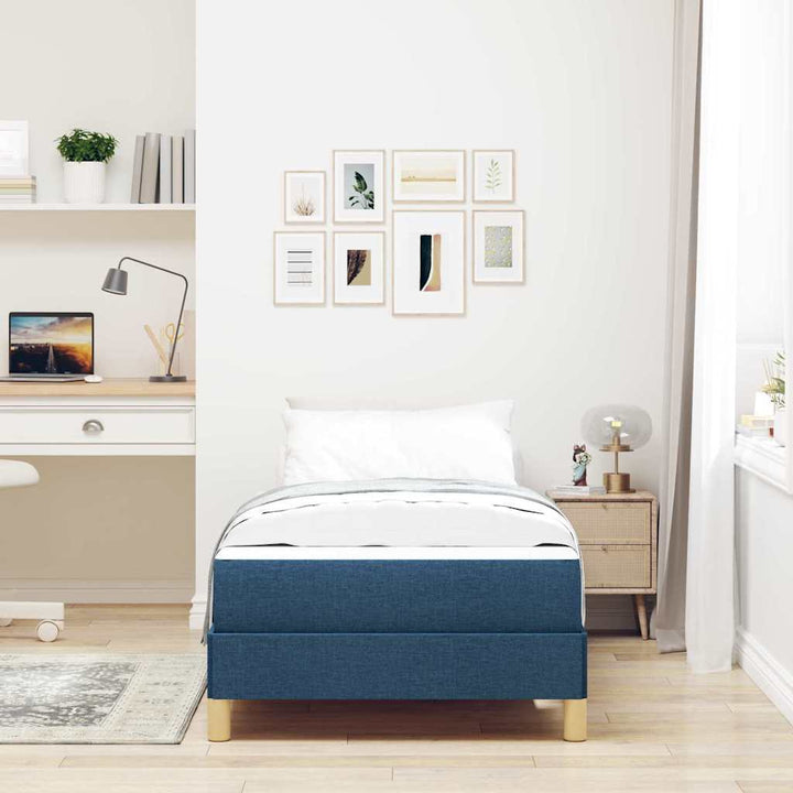 Box spring seng med madras Blå 90 x 190 cm Stof