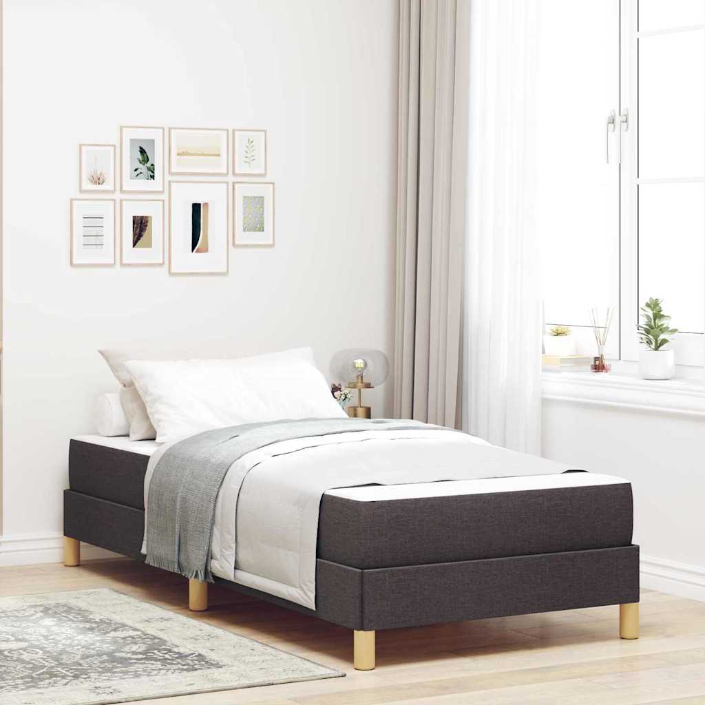 Box spring seng med madras Mørk Brun 90 x 200 cm Stof