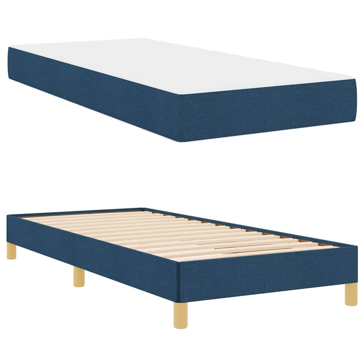 Box spring seng med madras Blå 90 x 200 cm Stof