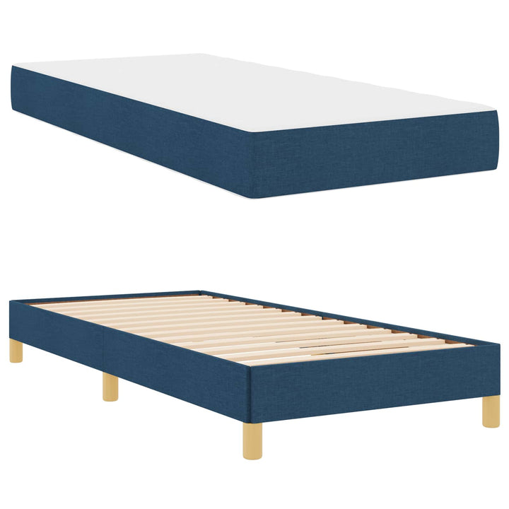 Box spring seng med madras Blå 90 x 200 cm Stof