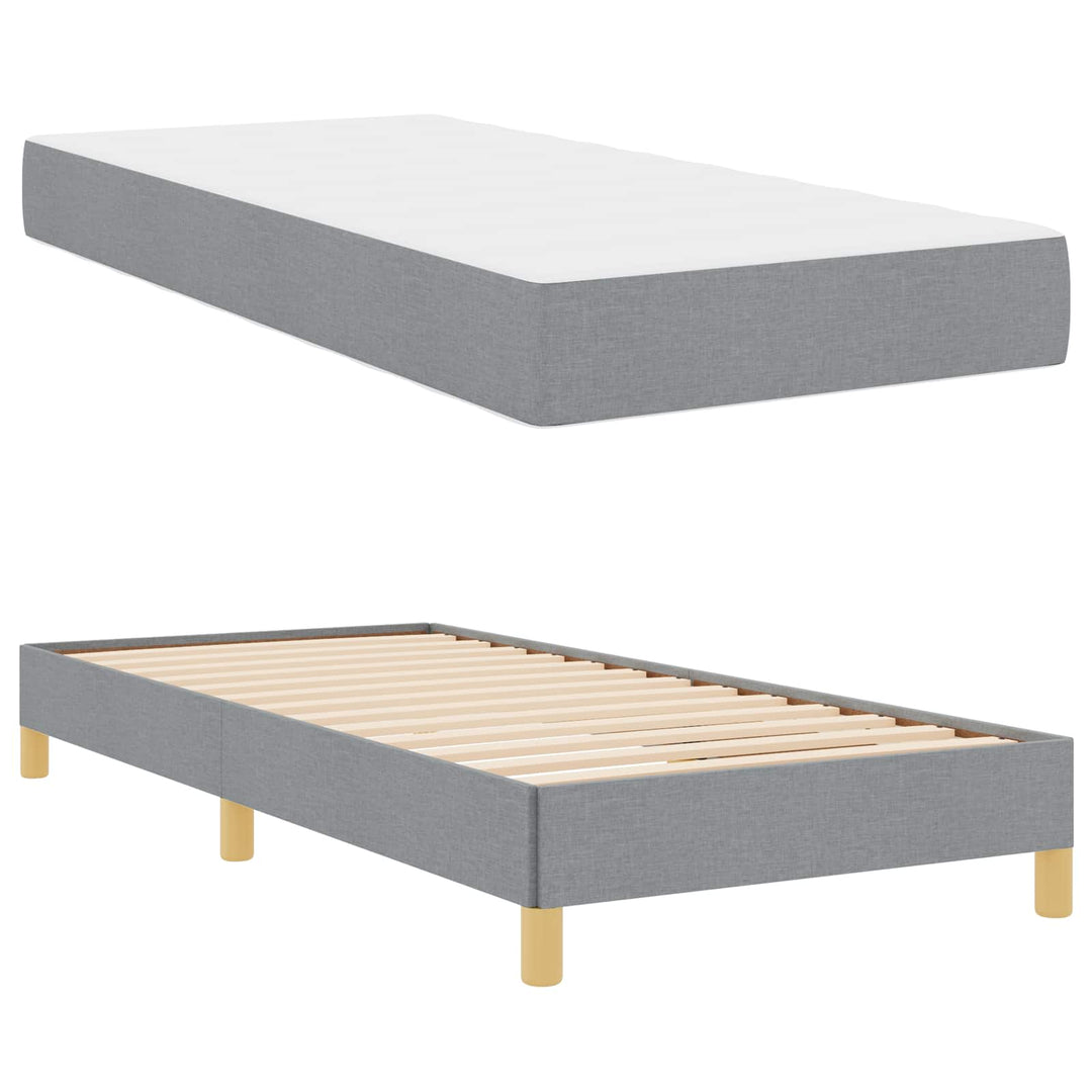 Box spring seng med madras Lysegrå 100 x 200 cm Stof