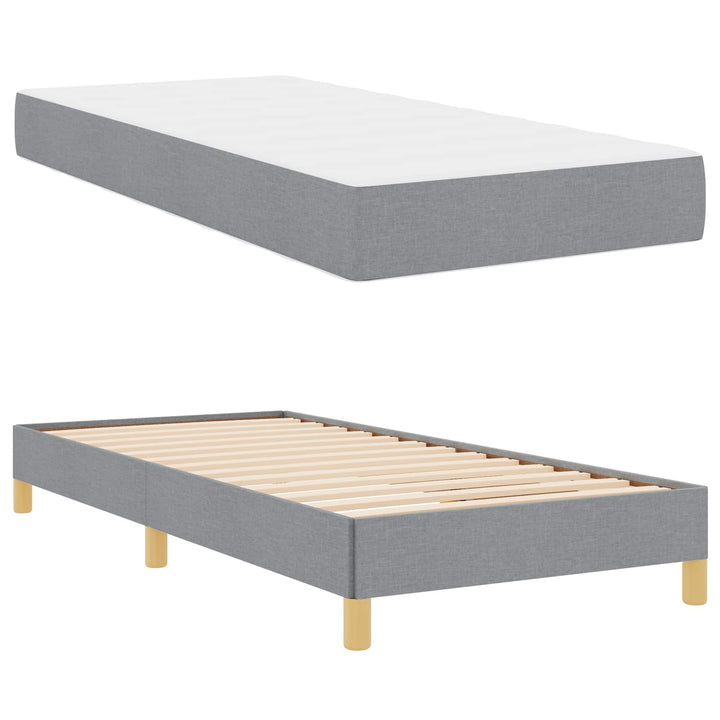 Box spring seng med madras Lysegrå 100 x 200 cm Stof