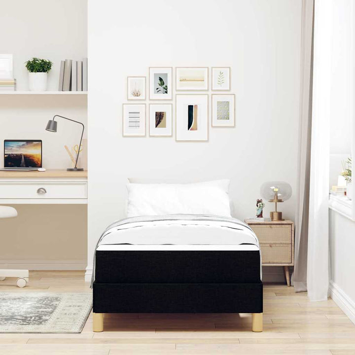 Box spring seng med madras Sort 100 x 200 cm Stof