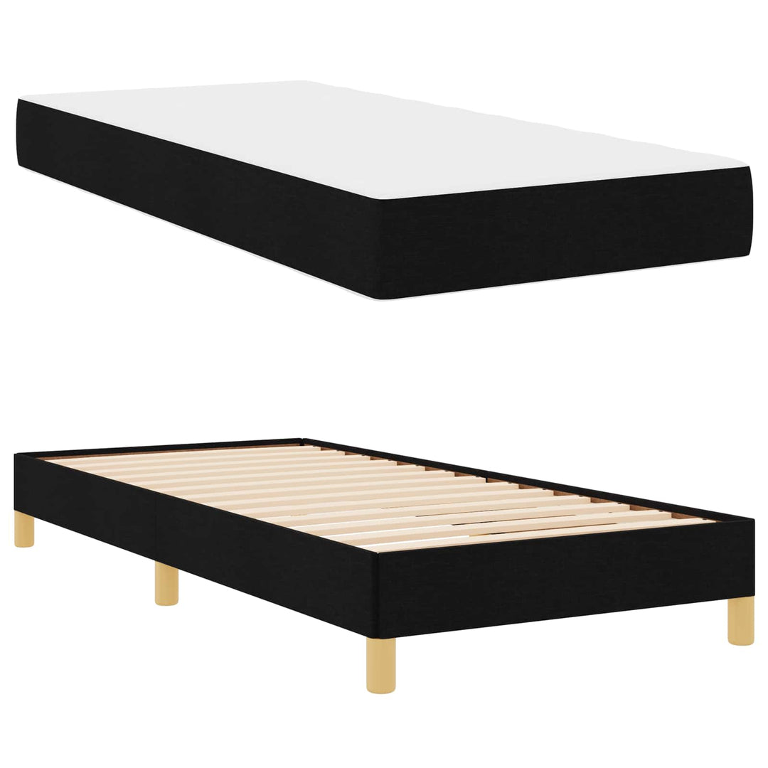 Box spring seng med madras Sort 100 x 200 cm Stof