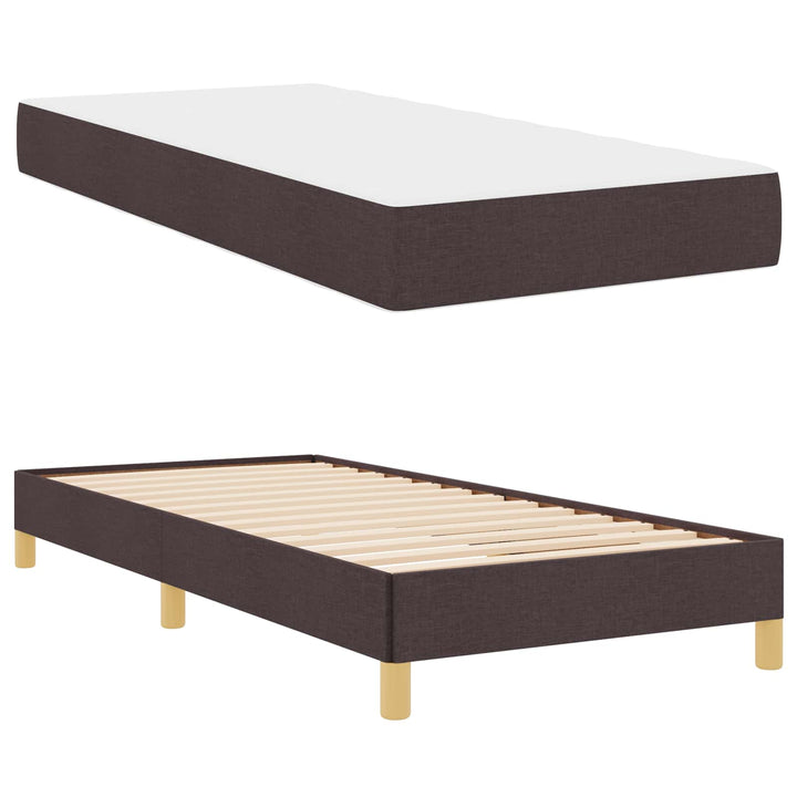 Box spring seng med madras Mørk Brun 100 x 200 cm Stof