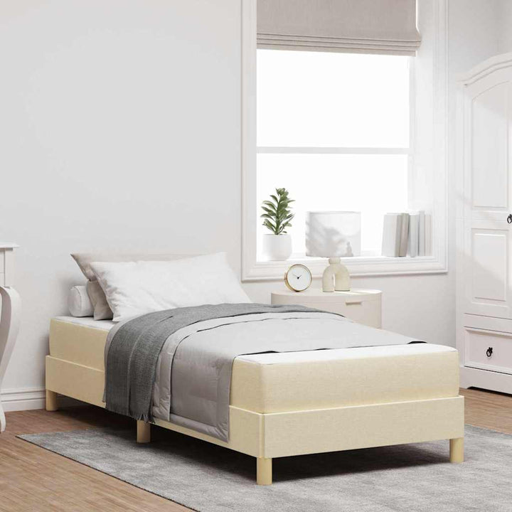 Box spring seng med madras Creme 100 x 200 cm Stof
