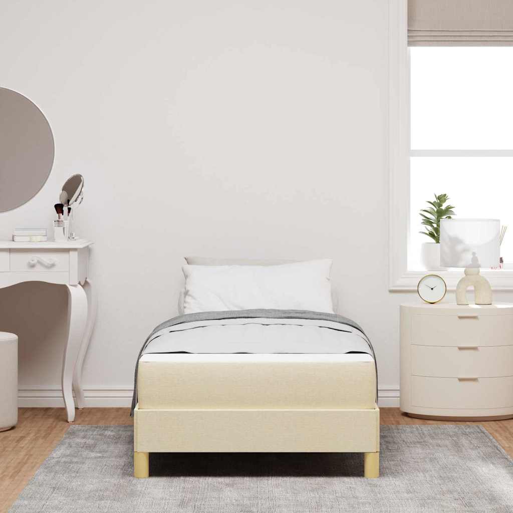 Box spring seng med madras Creme 100 x 200 cm Stof